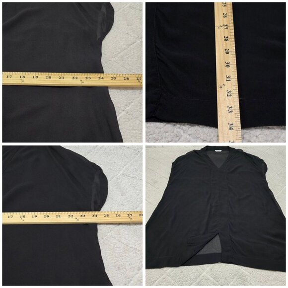 Lacausa Women's Black Sheer V-Neck Tunic Style Size M 100% Viscose Lightweight - Picture 9 of 10